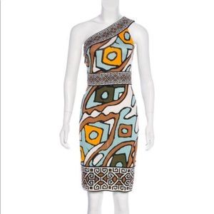 DVF Societes One Shoulder 100% Silk Dress